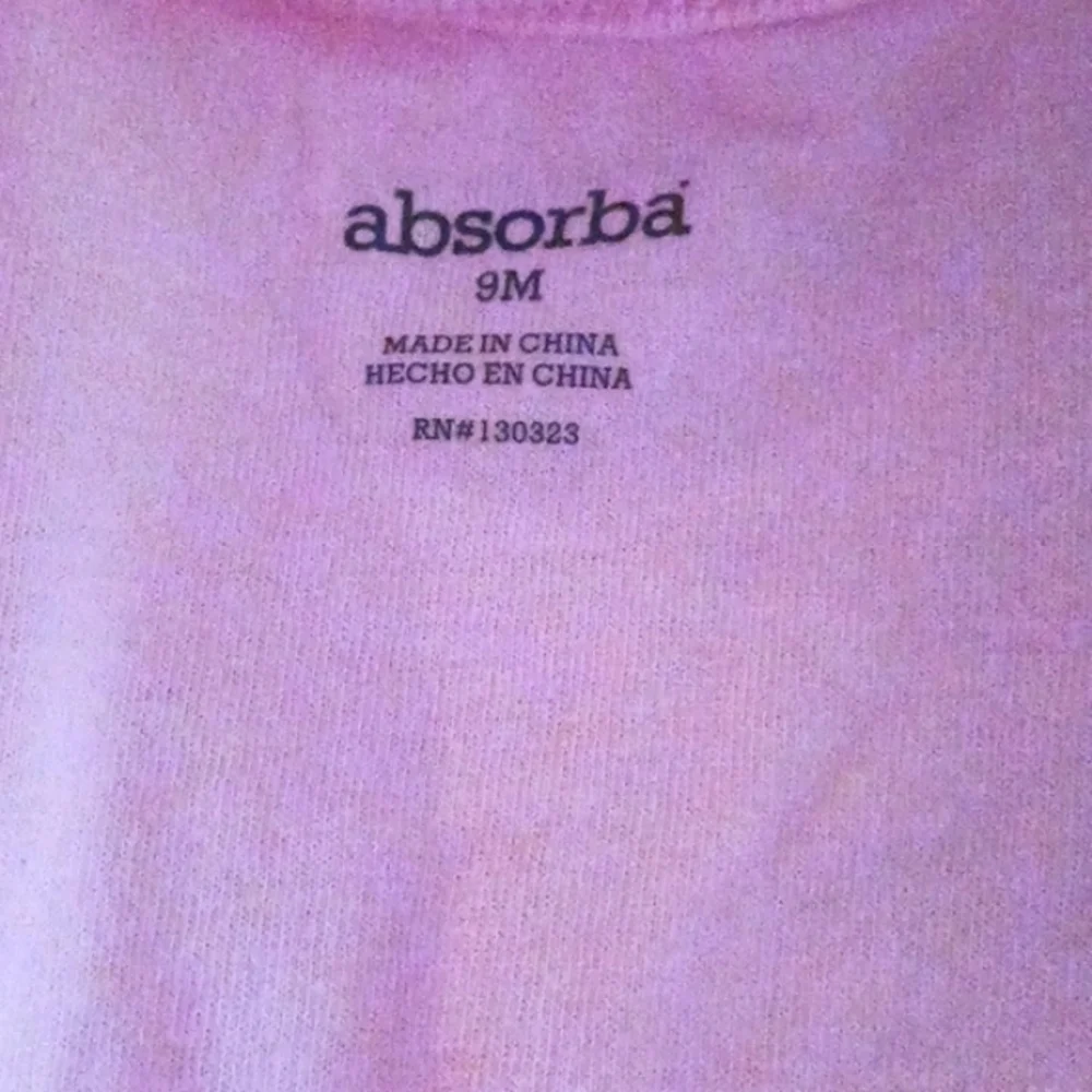 Absorba Super Soft Pink Velour Zippered Footed Onesie